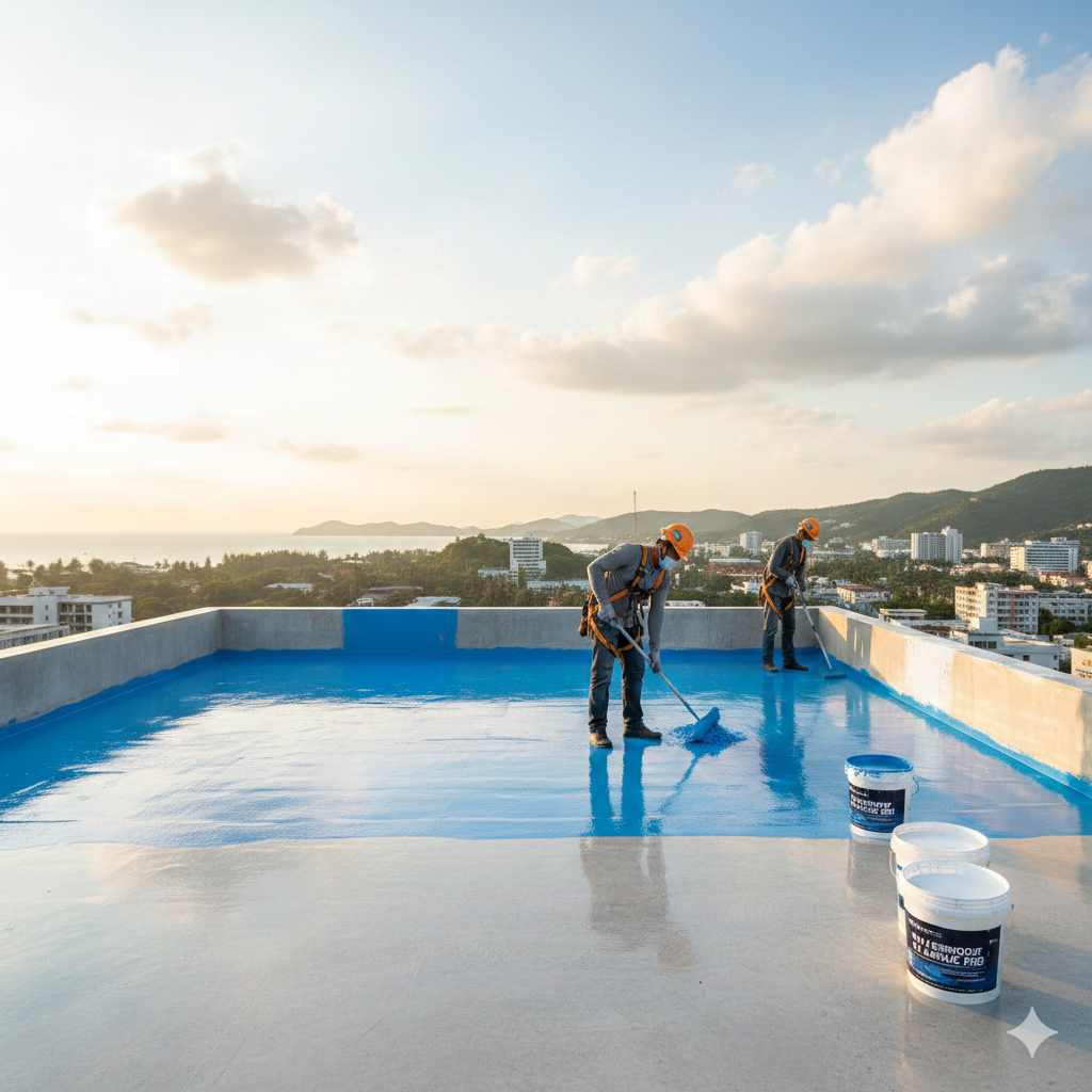 เปรียบเทียบระบบกันซึม PU vs Acrylic แบบไหนเหมาะกับภูเก็ต?